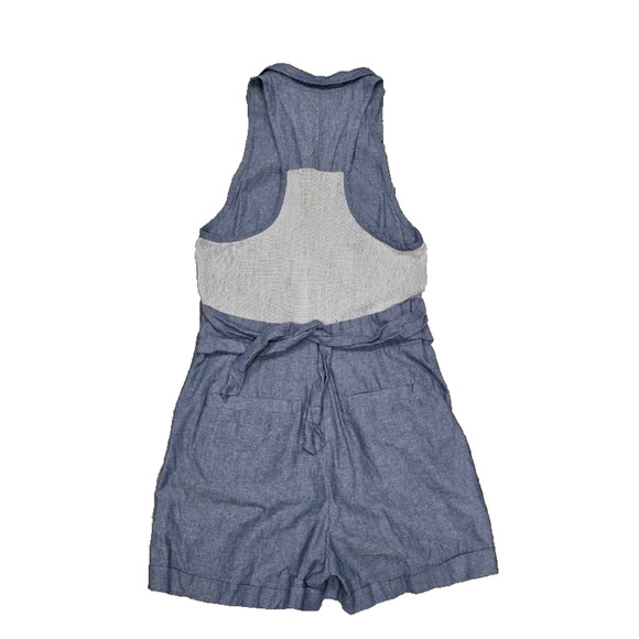 Wezc Cotton Blend Button Front Camp Romper Blue XS A003970 - Picture 12 of 13
